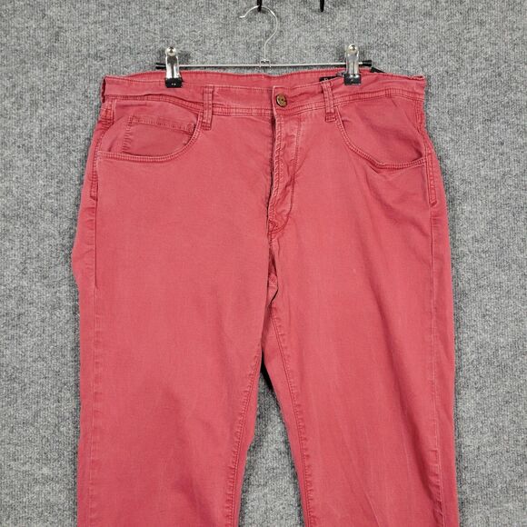 ROCKSTAR RSM201PFD Red Button Fly Straight Leg Mid Rise Denim Jeans SIZE 36 - Picture 3 of 14